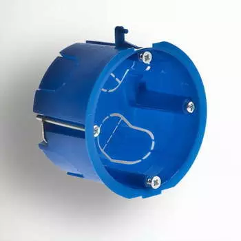 Коробка установочная RUVinil 10172, модулей: 1, мест: 1, 6.5 см x 4 см, для гипсокарт., синий (39407)