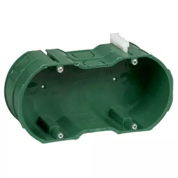 Коробка установочная Schneider Electric SchE KM-252, модулей: 2, мест: 1, 14.8 см x 7.1 см, для полых стен, зеленый (KM-252)