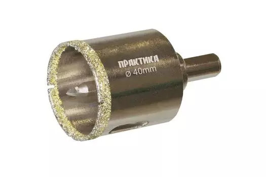 Коронка алмазная, по камню и керамограниту керамической плитке, ПРАКТИКА Профи, 1 шт. (917-651)
