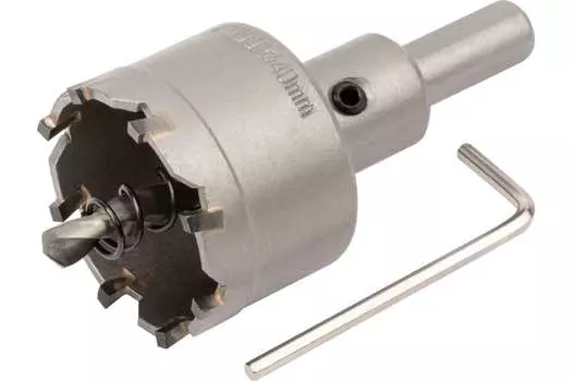 Коронка FIT Профи 4 см, хвостовик: шестигранник, инструментальная сталь с твердосплавными карбидными вставками, нержавеюзая сталь до 3 мм, алюминий , сталь, латунь до 10 мм (36840)