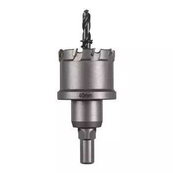 Коронка Milwaukee 4 см, хвостовик: 3х гранный 13мм, твердосплавная, сталь прочностью не более 1200 Н/мм толщиной до 4 мм, нержавеющая сталь толщиной до 2 мм, алюминий, цинк, медь, чугун, стекловолокно, ПВХ (4932479045)