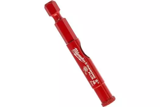 Коронка Milwaukee Diamond Plus 1 см, хвостовик: шестигранный (1/4HEX - E), алмазная, стекло, кафель (49560509)