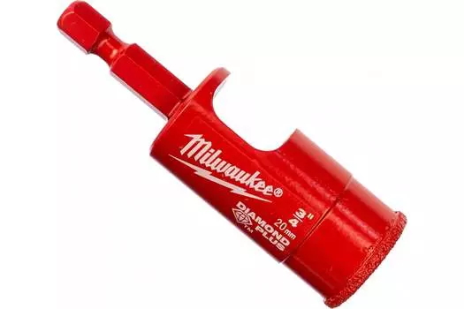 Коронка Milwaukee Diamond Plus 2 см, хвостовик: шестигранный (1/4HEX - E), алмазная, стекло, кафель (49560515)