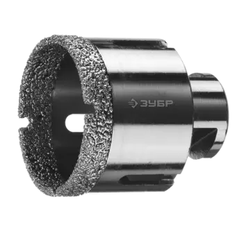 Коронка Зубр ПРОФЕССИОНАЛ 5.4 см, хвостовик: М14, алмазная, керамогранит, камень, керамика, бетон, кирпич, дерево (29865-54)