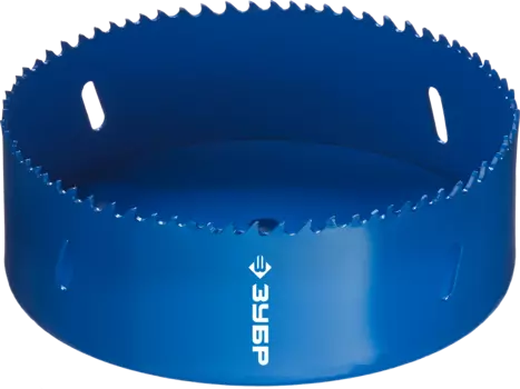 Коронка Зубр ЭКСПЕРТ 12.1 см, хвостовик: резьба 5/8", биметаллическая, металл, дерево, ДСП, фанера, пластик (29531-121_z01)