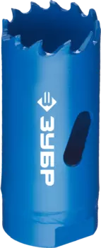 Коронка Зубр ЭКСПЕРТ 2.2 см, хвостовик: резьба 1/2", биметаллическая, металл, дерево, ДСП, фанера, пластик (29531-022)