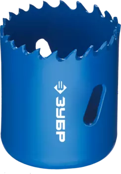 Коронка Зубр ЭКСПЕРТ 4.4 см, хвостовик: резьба 5/8", биметаллическая, металл, дерево, ДСП, фанера, пластик (29531-044)