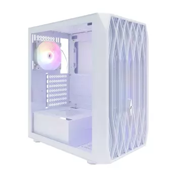Корпус 1STPLAYER ARIYA AY7, ATX, Midi-Tower, USB 3.0, RGB подсветка, белый, без БП (AY7-BK-4F1)