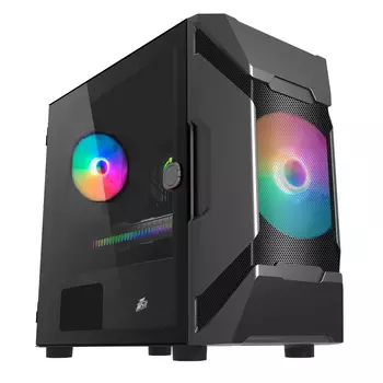 Корпус 1STPLAYER DK D3-A, mATX, Midi-Tower, USB 3.0, RGB подсветка, черный, без БП (D3-A-BK-2G6P)