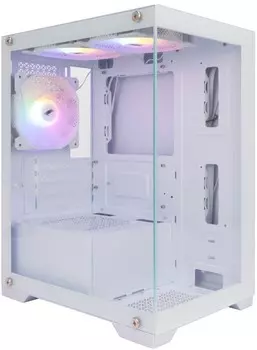 Корпус 1STPLAYER MIKU Mi2, mATX, Mini-Tower, USB 3.0, RGB подсветка, белый, без БП (Mi2-WH-3F1-W)