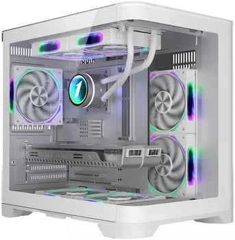 Корпус 1STPLAYER UVIEW UV5, mATX, Mini-Tower, 2xUSB 3.0, белый, без БП (UV5-WH)