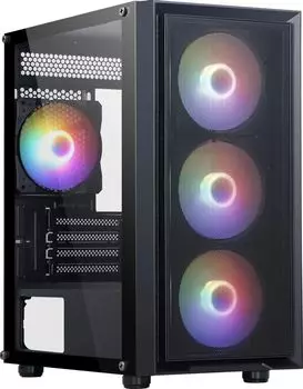 Корпус ACCORD M203, mATX, Mini-Tower, USB 3.0, RGB подсветка, черный, без БП (ACC-M203)