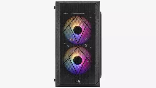 Корпус AeroCool CS-107-A-BK-v2, mATX, Mini-Tower, USB 3.0, RGB подсветка, черный, без БП (CS-107-A-BK-v2)