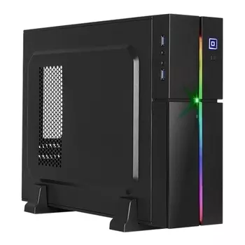 Корпус AeroCool Playa Slim Black, mATX, Slim-Desktop, RGB подсветка, черный, без БП (4718009152175)