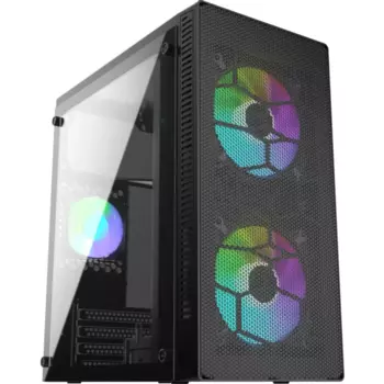 Корпус Bloody BD-CC101F, mATX, Mini-Tower, USB 3.0, RGB подсветка, черный, без БП (BD-CC101F)