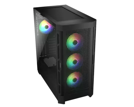 Корпус COUGAR Airface Pro RGB, EATX, Midi-Tower, 2xUSB 3.0, USB Type-C, RGB подсветка, черный, без БП (PC_Airface _Pro_RGB)