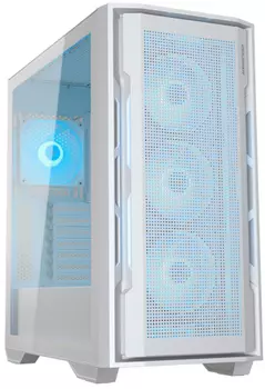 Корпус COUGAR Uniface X RGB V2, EATX, Midi-Tower, 2xUSB 3.0, USB Type-C, RGB подсветка, белый, без БП (CGR-5C78W-X-RGB-V2)