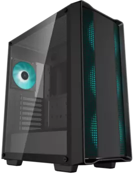 Корпус Deepcool CC560 V2, ATX, Midi-Tower, USB 3.0, голубая подсветка, черный, без БП (R-CC560-BKGAA4-G-2)