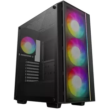 Корпус Deepcool MATREXX 55 V4, ATX, Midi-Tower, 2xUSB 3.0, RGB подсветка, черный, без БП (R-MATREXX55-BKADA4-G-4)