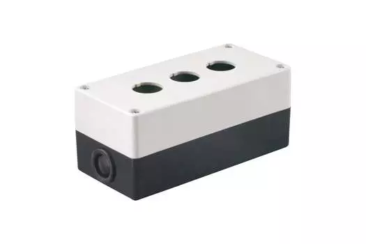 Корпус для кнопок IEK КП-103, 3-местный, белый/черный (BKP10-3-K01)