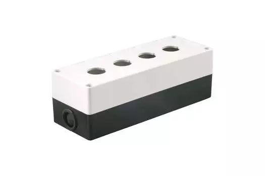 Корпус для кнопок IEK КП-104, 4-местный, белый/черный (BKP10-4-K01)