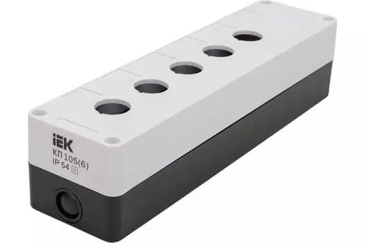 Корпус для кнопок IEK КП-105(6), на 5(6) кнопок, белый/черный (BKP10-6-K01)