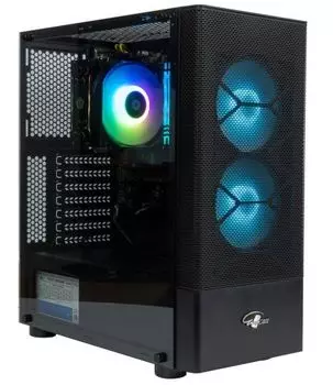 Корпус Eurocase B02RGB, ATX, Midi-Tower, USB 3.0, RGB подсветка, черный, Без БП