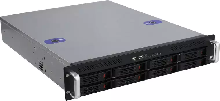 Корпус Exegate 2U550-HS08, ATX, 2U RM, 8x3.5/2.5 HS, Redundant 2x550 Вт, черный (EX292412RUS)