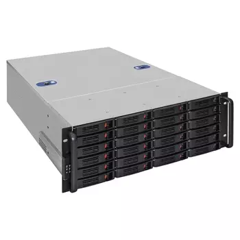 Корпус Exegate 4U660-HS24, E-ATX, 4U RM, 24x3.5/2.5 HS, Redundant 2x550 Вт, черный (EX296244RUS)