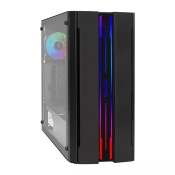Корпус ExeGate EVO-5020, ATX, Midi-Tower, USB 3.2, RGB подсветка, черный, без БП (EX292688RUS)