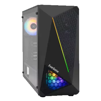 Корпус ExeGate EVO-8225-EVO800, ATX, Midi-Tower, USB 3.2, RGB подсветка, черный, 800 Вт (EX296073RUS)