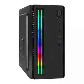 Корпус ExeGate mEVO-7805-XP600, mATX, Mini-Tower, USB 3.2, RGB подсветка, черный, 600 Вт (EX296387RUS)