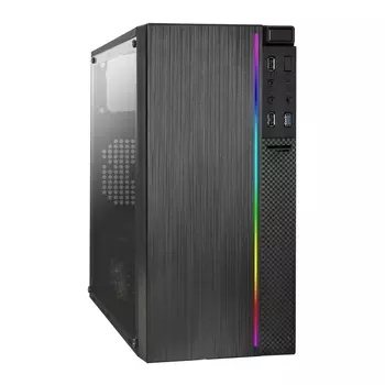 Корпус ExeGate mEVO-9301, mATX, Mini-Tower, USB 3.0, RGB подсветка, черный, без БП (EX283754RUS)