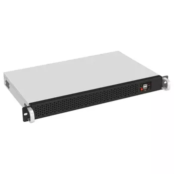 Корпус Exegate Pro 1U255-01, mini-ITX, 1U RM, 1x400 Вт, черный/серебристый (EX297121RUS)