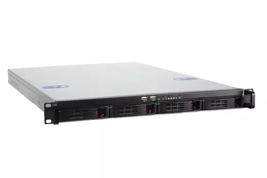 Корпус Exegate Pro 1U660-HS04/450ADS, E-ATX, 1U RM, 4x3.5/2.5 HS, 1x450 Вт, черный/серебристый (EX265521RUS)