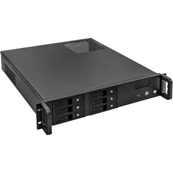 Корпус Exegate Pro 2U480-HS06, mATX, 2U RM, 6x3.5 HS, 1x1200 Вт, черный (EX293335RUS)