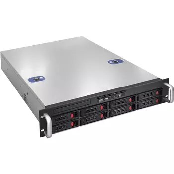 Корпус Exegate Pro 2U550-HS08/1U-1000ADS, ATX, 2U RM, 8x3.5/2.5 HS, 1x1000 Вт, черный (EX293177RUS)