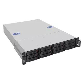 Корпус Exegate Pro 2U660-HS12, E-ATX, 2U RM, 12x3.5/2.5 HS, Redundant 2x550 Вт, черный/серебристый (EX296238RUS)