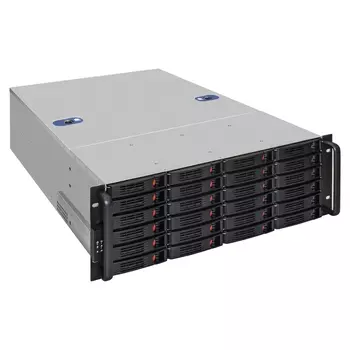 Корпус Exegate Pro 4U660-HS24/900RADS, E-ATX, 4U RM, 24x3.5/2.5 HS, 1x900 Вт, черный/серебристый (EX293276RUS)