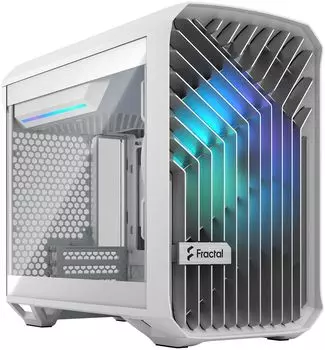 Корпус Fractal Design Torrent Nano RGB White TG Clear Tint, Mini-DTX, Mini-Tower, 2xUSB 3.0, USB Type-C, RGB подсветка, белый, без БП (FD-C-TOR1N-05)