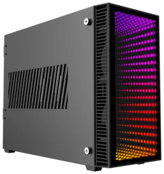 Корпус GameMax Abyss ITX, Mini-ITX, Mini-Tower, 2xUSB 3.0, RGB подсветка, черный, без БП