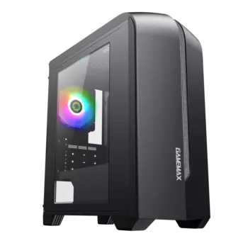 Корпус GameMax Centauri Black Gray, mATX, Midi-Tower, USB 3.0, RGB подсветка, черный/серый, без БП (Centauri Black Gray)
