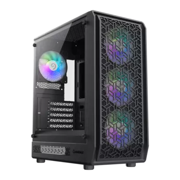 Корпус GameMax Forge MB, ATX, Midi-Tower, USB 3.0, RGB подсветка, черный, без БП (Forge MB)