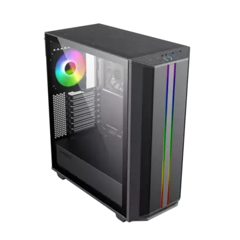 Корпус GameMax Precision COC, ATX, Midi-Tower, 2xUSB 3.0, RGB подсветка, черный, без БП (Precision COC Black (T808))