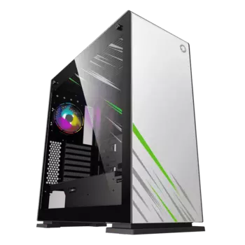 Корпус GameMax Vega Pro, EATX, Midi-Tower, 2xUSB 3.0, RGB подсветка, белый, без БП