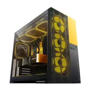 Корпус Geometric Future Model 5 Vent, EATX, Midi-Tower, 2xUSB 3.0, USB Type-C, желтый/черный, без БП (M5-VENT-YB)