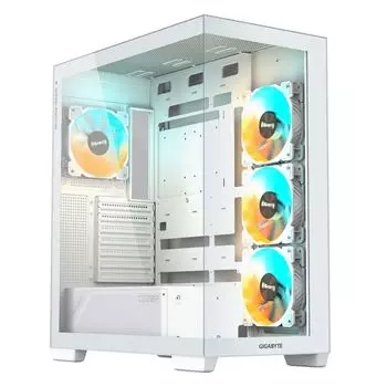 Корпус GIGABYTE C500PI ST, ATX, Midi-Tower, 2xUSB 3.0, USB Type-C, RGB подсветка, белый, без БП (28300-C500W-1CKR)