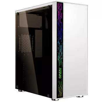 Корпус Ginzzu A390, ATX, Midi-Tower, USB 3.0, RGB подсветка, белый, без БП