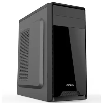 Корпус Ginzzu C200 FAN 8СМ, ATX, Midi-Tower, черный, Без БП (17142)