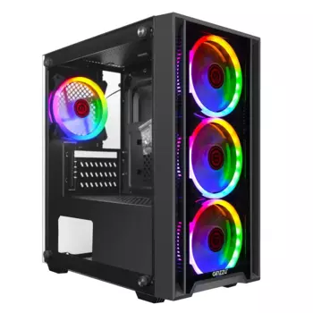 Корпус Ginzzu CL610, mATX, Mini-Tower, USB 3.0, RGB подсветка, черный, без БП (CL610)